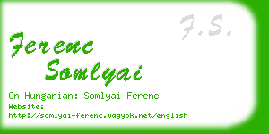ferenc somlyai business card
